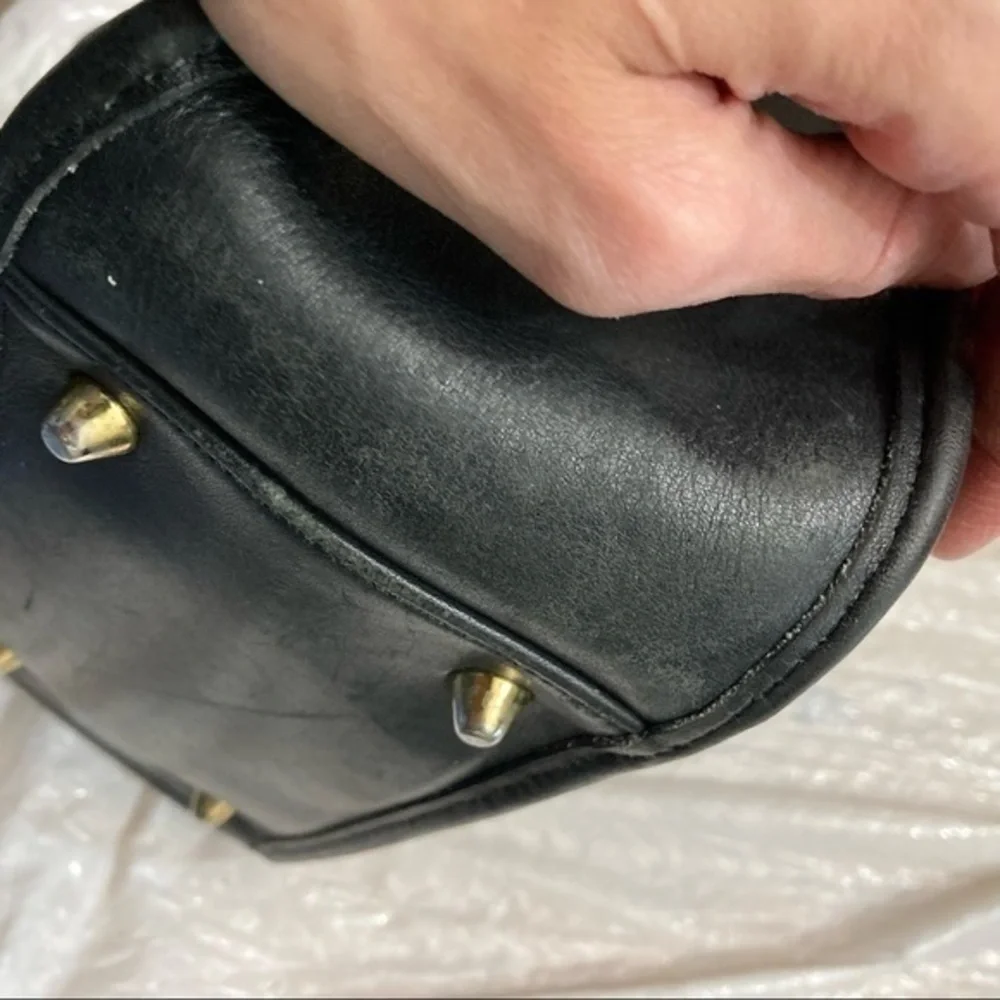 Coach black leather legacy zip bag 9966